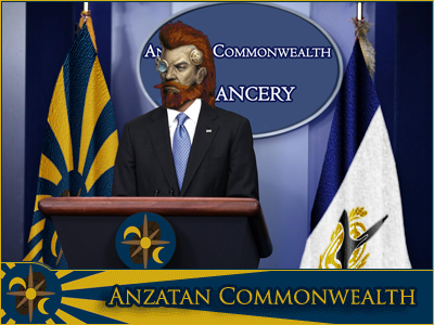 Chancellor Isard conducts a press conference in New Belmont on the homeworld of Anzat.
